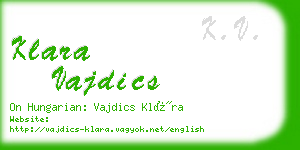 klara vajdics business card